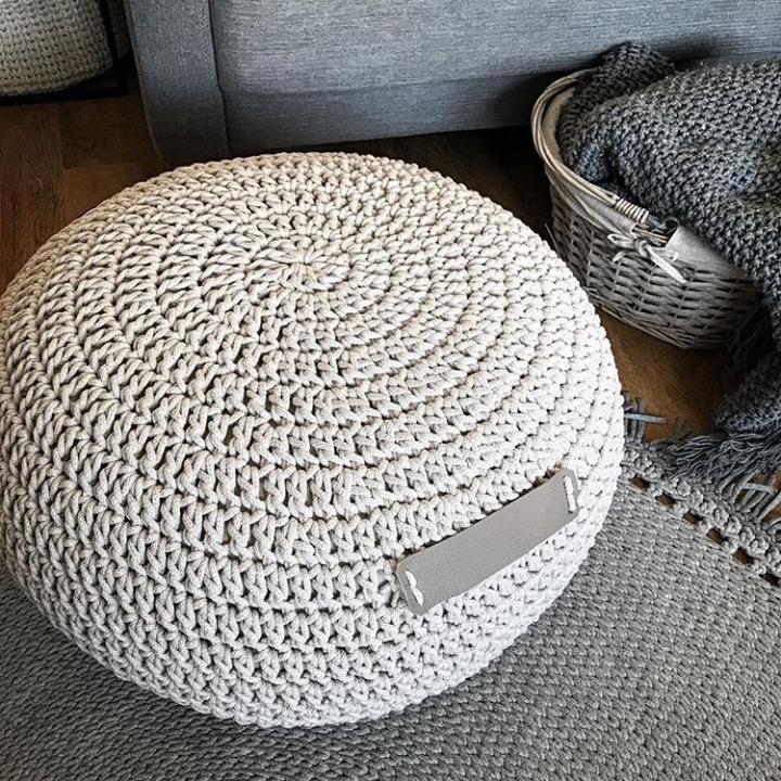 PUFA LOTOS CROCHET DZIANINOWA PUFA, 80x30cm