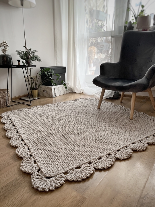 Kwadratowy dywan Koronka Shabby Chic 120x120cm