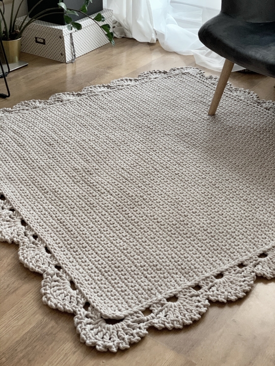 Kwadratowy dywan Koronka Shabby Chic 120x120cm