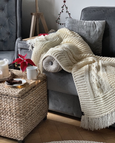 Pled, Koc i Narzuta Cosy Braid W 120x160 cm | Knitting Factory