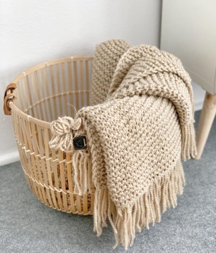 Pled , koc , narzuta BASIC Sitch wool 120x160cm