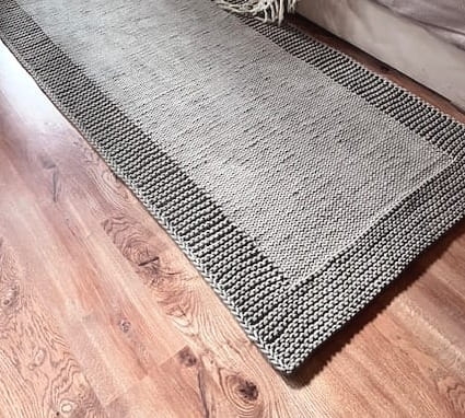 Dywan Ręcznie Dziergany szary z  Grubego Sznurka Homedeco 210x90 cm