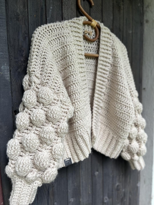 Krótki kardigan handmade Cottagecore cardigan