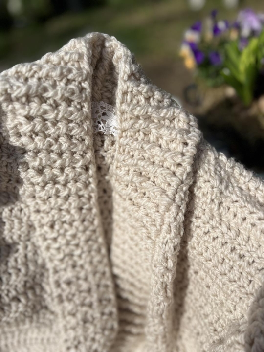 Krótki kardigan handmade Cottagecore cardigan