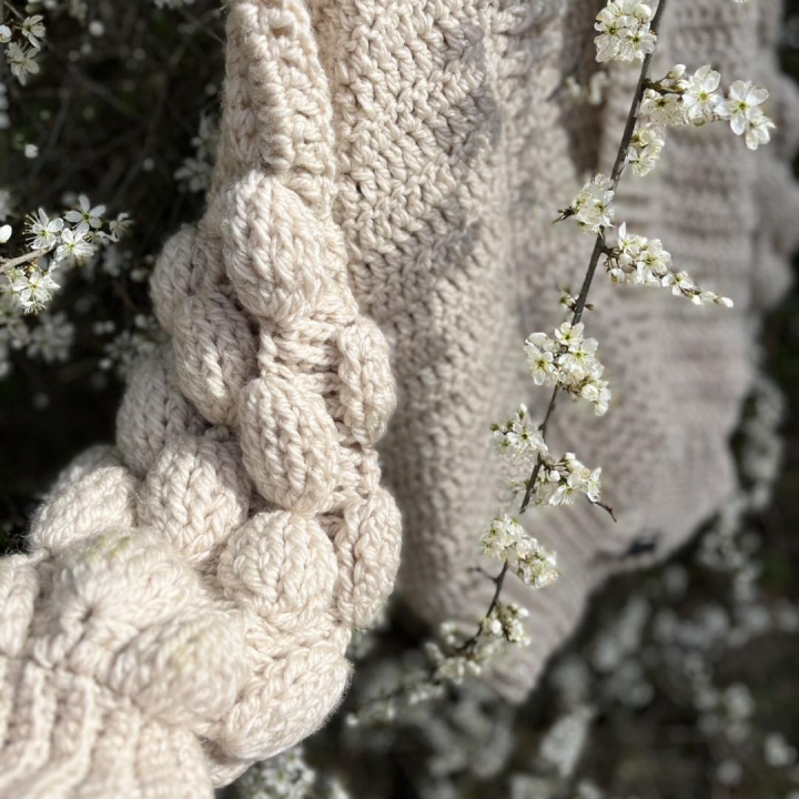 Krótki kardigan handmade Cottagecore cardigan