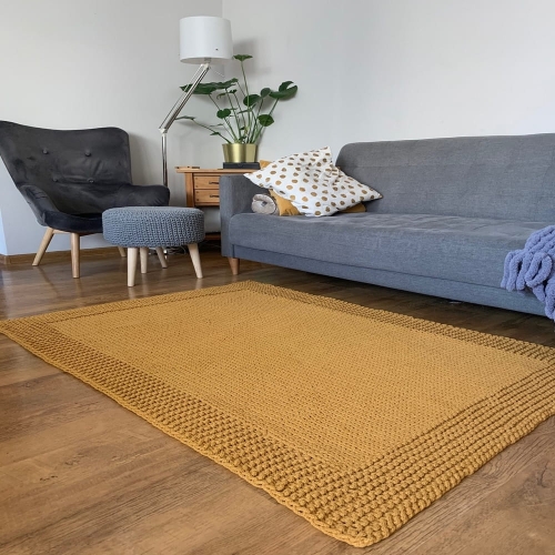 Prostokątny bawełniany  dywan z ramką Home Deco 150x100cm