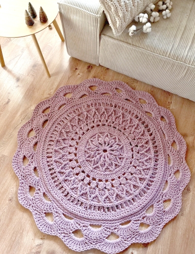 Okrągły bawełniany dywan Mandala Carpet
