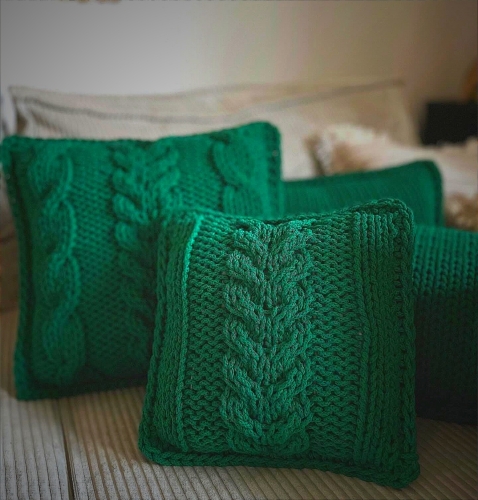 Poduszka Mini plecionka warkoczowa Green