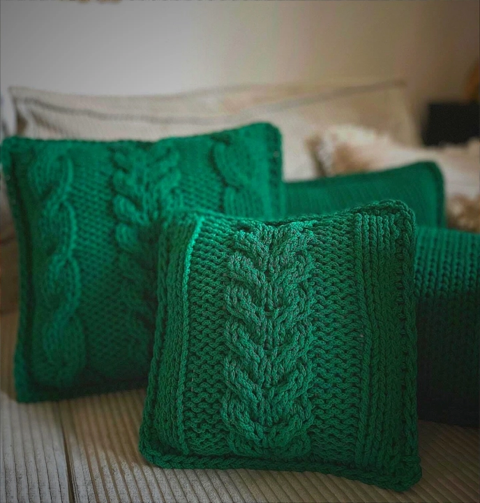 Poduszka Mini plecionka warkoczowa Green